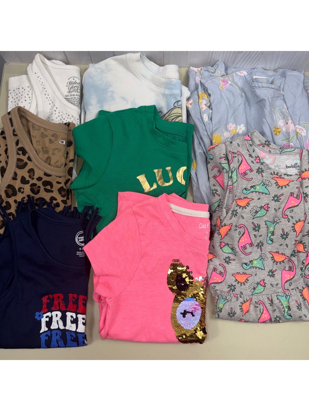 Girls 6/6X Clothing Lot Disney OshKosh Cat & Jack 8 Pc